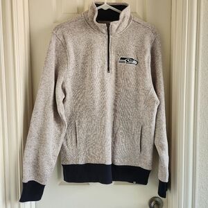 Seattle Seahawks NFL Football Lined 1/4 Zip Sweatshirt Mens Small